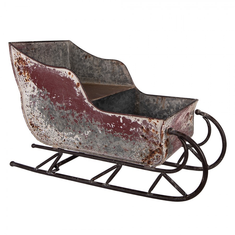 Červené antik kovové sáně - Vánoční nostalgie - 51*23*30 cm Clayre & Eef Červené antik kovové sáně - Vánoční nostalgie - 51*23*30 cm Clayre & Eef