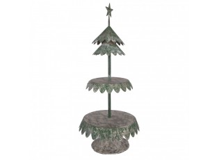 Zelený vintage dekorační etažér stromek Christmas Tree - Ø 32*75 cm