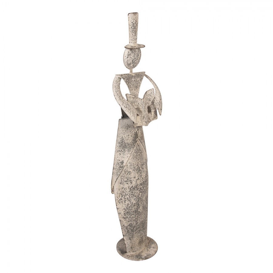 Majestátní stojící figurína anděla s knihou v šedé antik - 27*20*107 cm Clayre & Eef Majestátní stojící figurína anděla s knihou v šedé antik - 27*20*107 cm Clayre & Eef