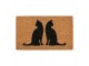 Hnědá kokosová rokožka s kočkami Cat - 75*45*1 cm Clayre & Eef