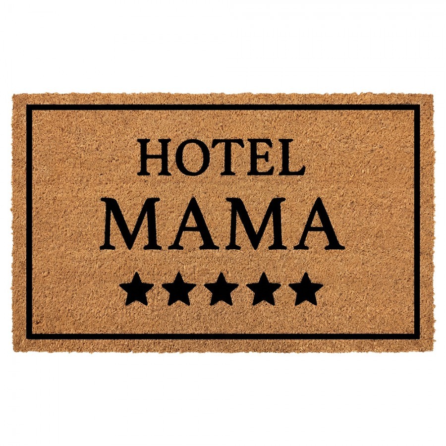 Hnědá kokosocá rohožka Mama Hotel - 75*45*1 cm