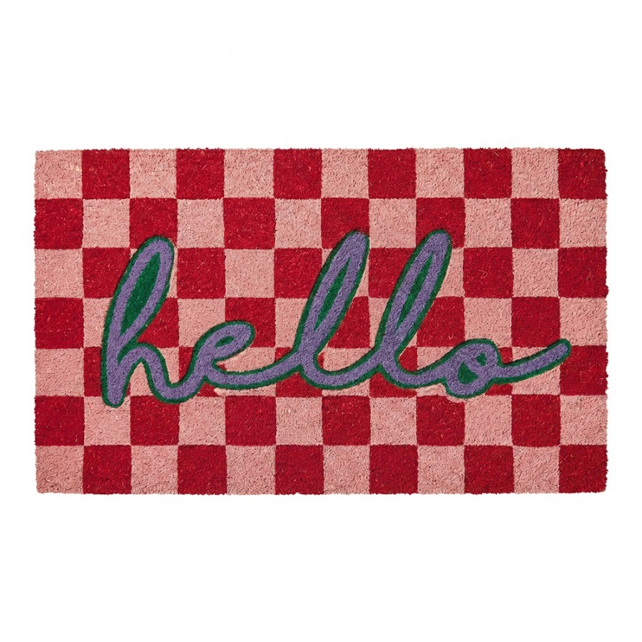 Barevná kokosová rokožka s nápisem Hello - 75*45*1 cm