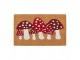 Hnědá kokosová rohožka s muchomůrkami Mushrooms - 75*45*1 cm Clayre & Eef