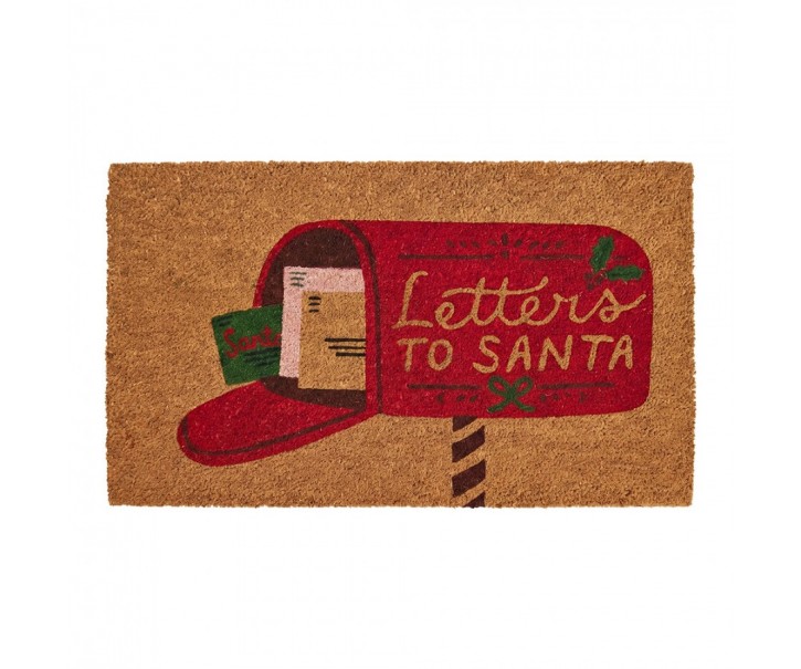 Vánoční kokosová rohožka Letter to Santa - 75*45*1 cm Clayre & Eef