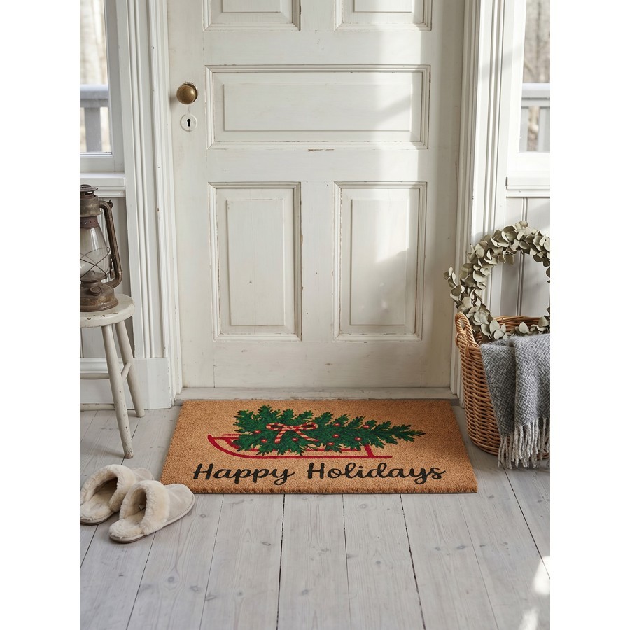 Vánoční kokosová rohožka Happy Holidays - 75*45*1 cm Clayre & Eef Vánoční kokosová rohožka Happy Holidays - 75*45*1 cm Clayre & Eef