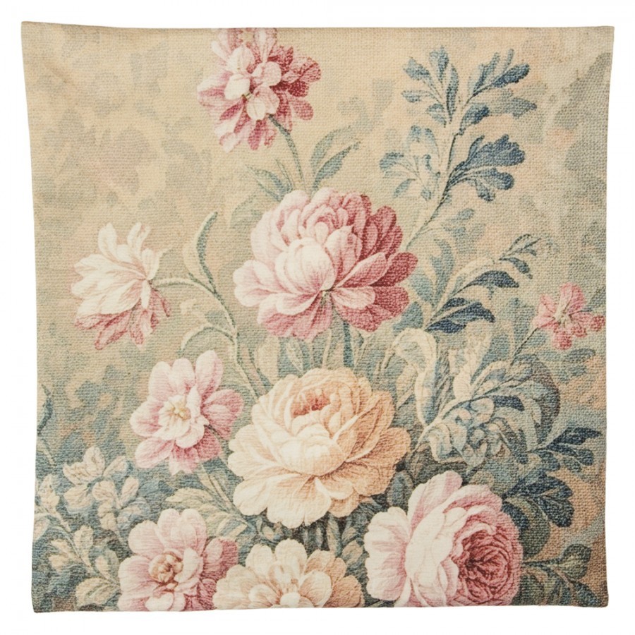 Béžový dekorativní polštář s květy Country Style - 45*45*4 cm Clayre & Eef Béžový dekorativní polštář s květy Country Style - 45*45*4 cm Clayre & Eef
