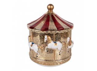 Zlatá svítící dekorace Christmas Carousel LED - Ø 15*17 cm / 3*AA