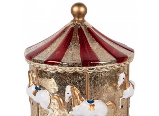 Zlatá svítící dekorace Christmas Carousel LED - Ø 15*17 cm / 3*AA