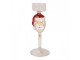 Skleněný svícen na čajovou svíčku Santa Claus - Ø 7*20 cm Clayre & Eef