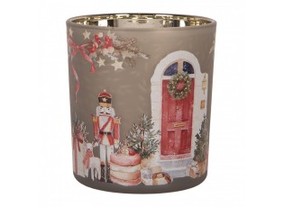 Skleněný svícen na čajovou svíčku Louskáček Nutcracker - Ø 7*8 cm
