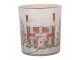 Skleněný svícen na čajovou svíčku Christmas House - Ø 7*8 cm Clayre & Eef