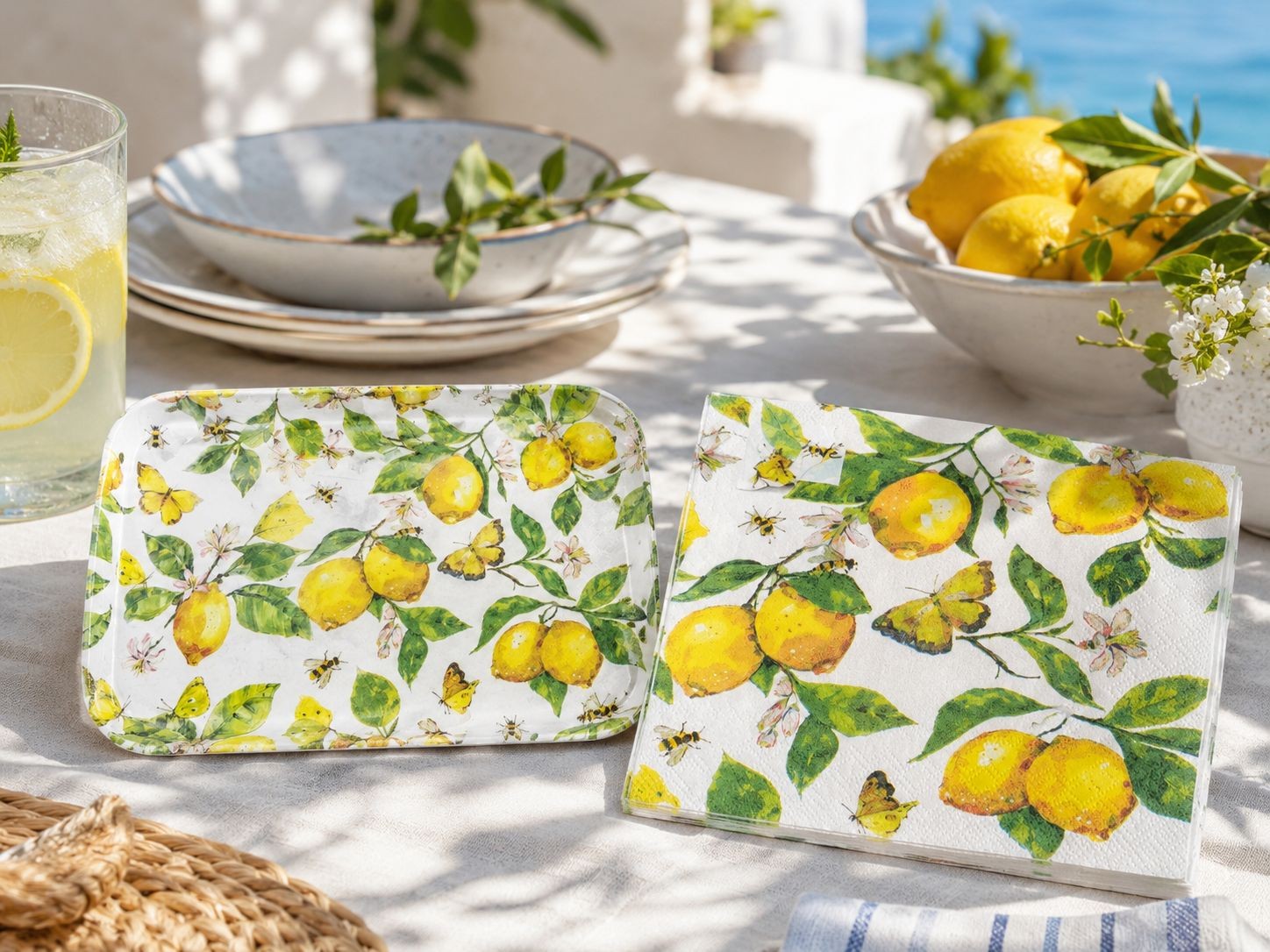 Bílý melaminový tácek s citróny Fresh Lemons - 13*21 cm Ostatní Bílý melaminový tácek s citróny Fresh Lemons - 13*21 cm Ostatní