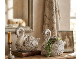 Dekorační figurka květináč ve tvaru labutě Swan - 18*11*17 cm