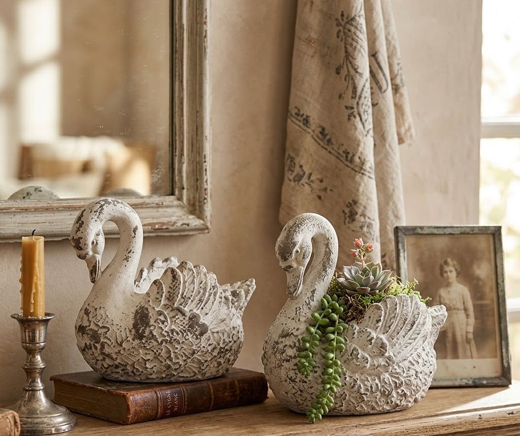 Dekorační figurka květináč ve tvaru labutě Swan - 18*11*17 cm Clayre & Eef Dekorační figurka květináč ve tvaru labutě Swan - 18*11*17 cm Clayre & Eef