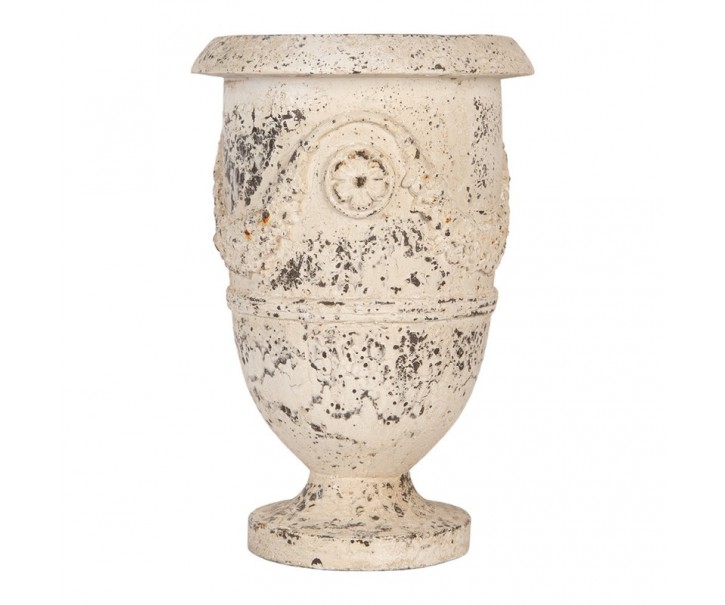 Béžový antik květináč s patinou - Ø 24*36 cm Clayre & Eef