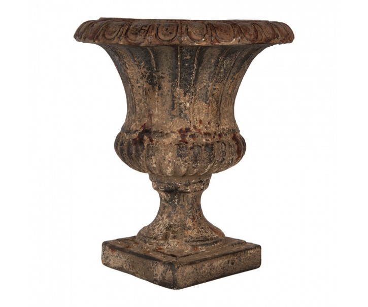 Hnědý antik květináč s patinou – historie ve vaší zahradě - Ø 35*40 cm Clayre & Eef