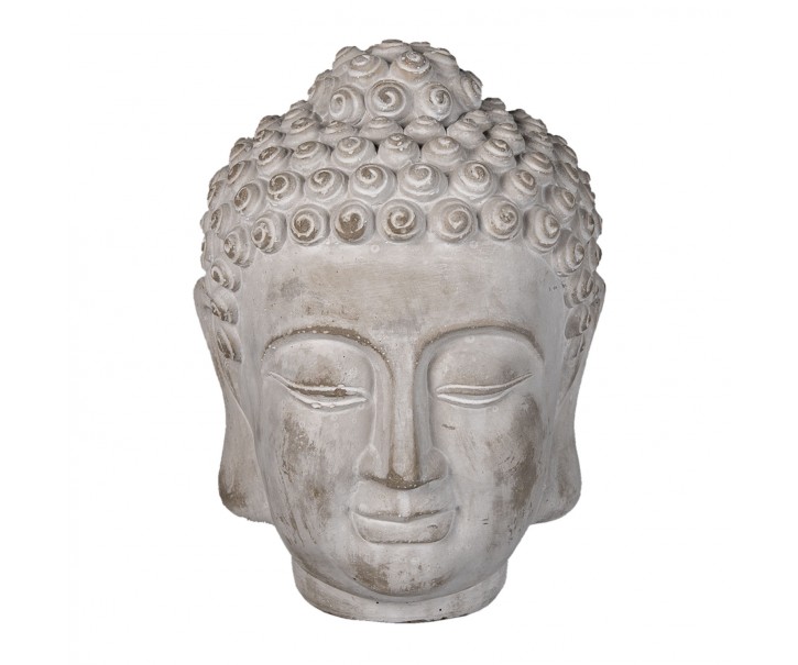 Dekorace šedá hlava Buddhy L - 17*17*24 cm Clayre & Eef