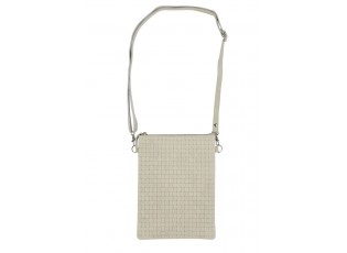 Béžová crossbody kabelka z hovězí kůže - 23*17*1cm