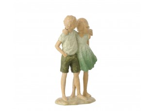 Zelená dekorace děti Rodinné štěstí - 10*5*17 cm