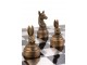 Luxusní šachová sada Chess Animals Gold & Bronze – 60*15*60 cm J-Line by Jolipa