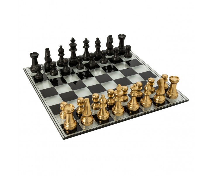 Luxusní šachová sada Chess Bronze & Black – 60*15*60 cm J-Line by Jolipa