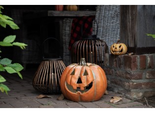 Oranžová dekorace dýně Halloween - 36*33*32 cm