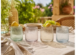 4ks barevná sklenička na vodu s bublinkami Louise - Ø7*9cm / 310ml