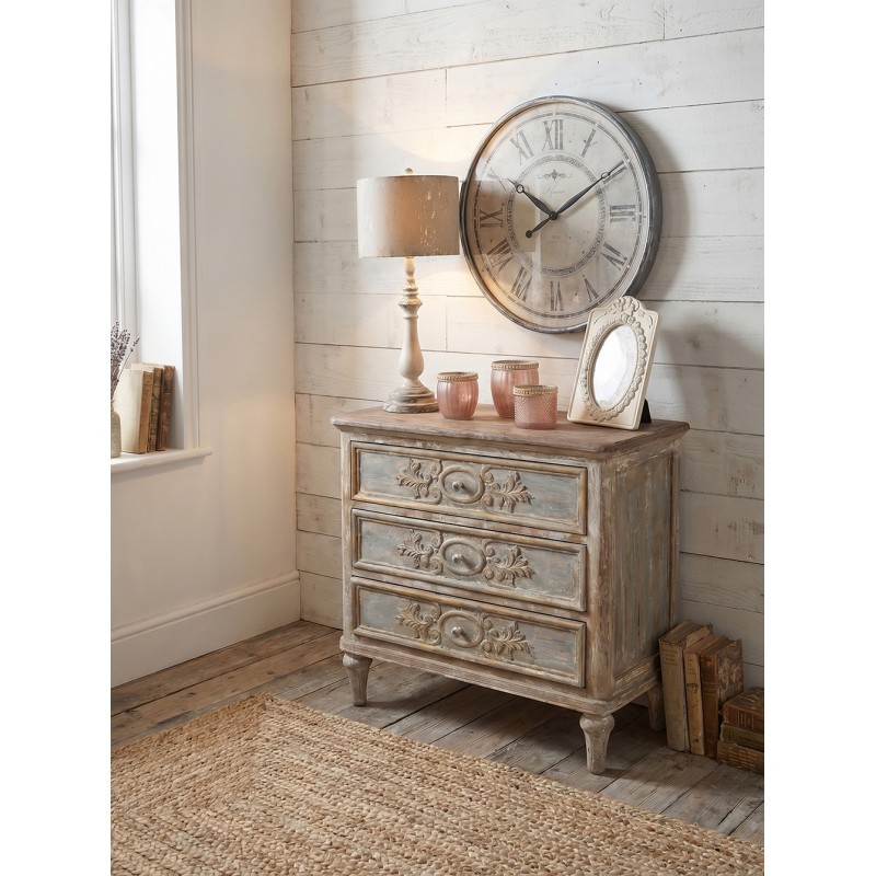 Šedobéžové antik nástěnné hodiny Hotel Lelouver - Ø 50*6 cm / 1*AA Clayre & Eef Šedobéžové antik nástěnné hodiny Hotel Lelouver - Ø 50*6 cm / 1*AA Clayre & Eef