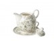 Bílá porcelánová konvička tea for one Vintage Blossom - 6*6*13 cm J-Line by Jolipa