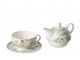 Bílá porcelánová konvička tea for one Vintage Blossom - 6*6*13 cm J-Line by Jolipa