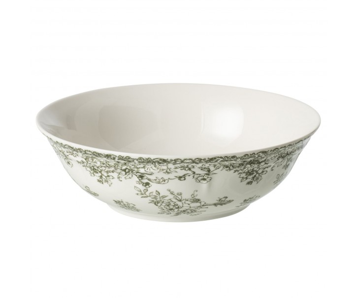 Bílá porcelánová servírovací mísa Vintage Blossom - 22*22*10 cm J-Line by Jolipa