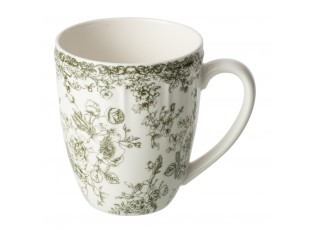 Bílý porcelánový hrneček Vintage Blossom - 9*9*11 cm