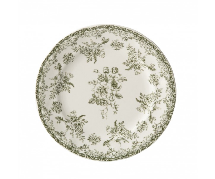 Bílý porcelánový dezertní talířek Vintage Blossom - ⌀10*1,8 cm J-Line by Jolipa