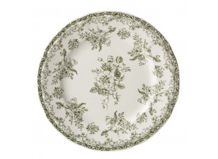 Bílý porcelánový jídelní talíř Vintage Blossom - ⌀26*2,2 cm