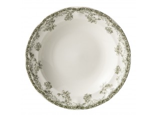 Bílý porcelánový hluboký talíř Vintage Blossom - ⌀22*3,4 cm