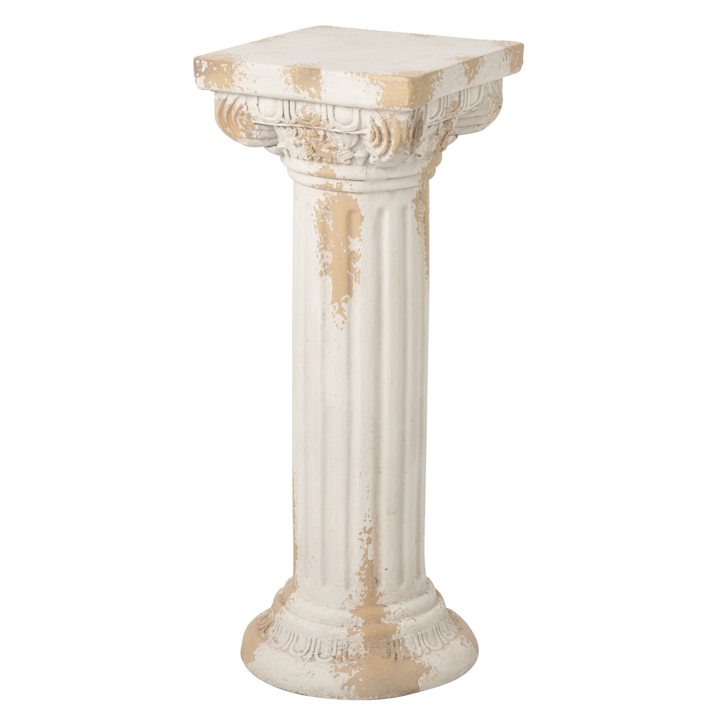 Béžový antik dekorační sloup pod květiny Antiqou - 35*35*92 cm