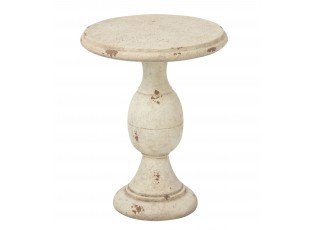 Béžový antik odkládací stůl Antiqou French - Ø 41*58 cm