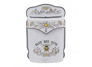 Krémová retro poštovní schránka s včelou Busy Bee Hive - 24*10*35 cm