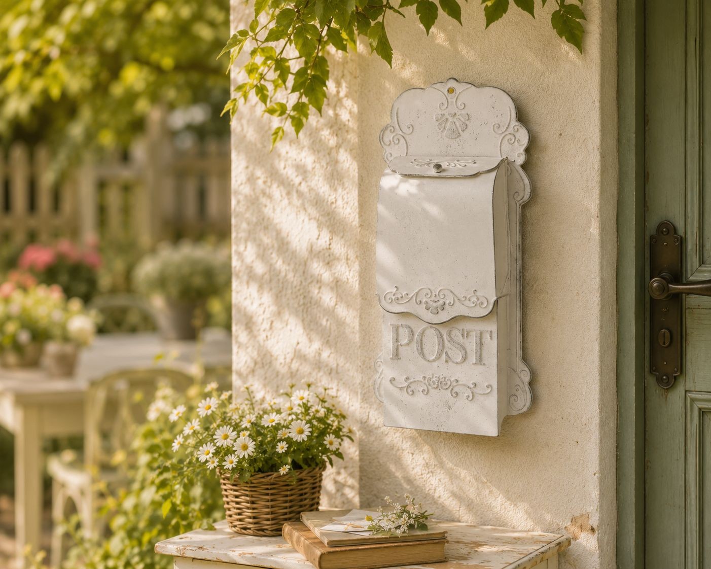Bílá retro poštovní schránka Post - 23*10*50 cm Clayre & Eef Bílá retro poštovní schránka Post - 23*10*50 cm Clayre & Eef