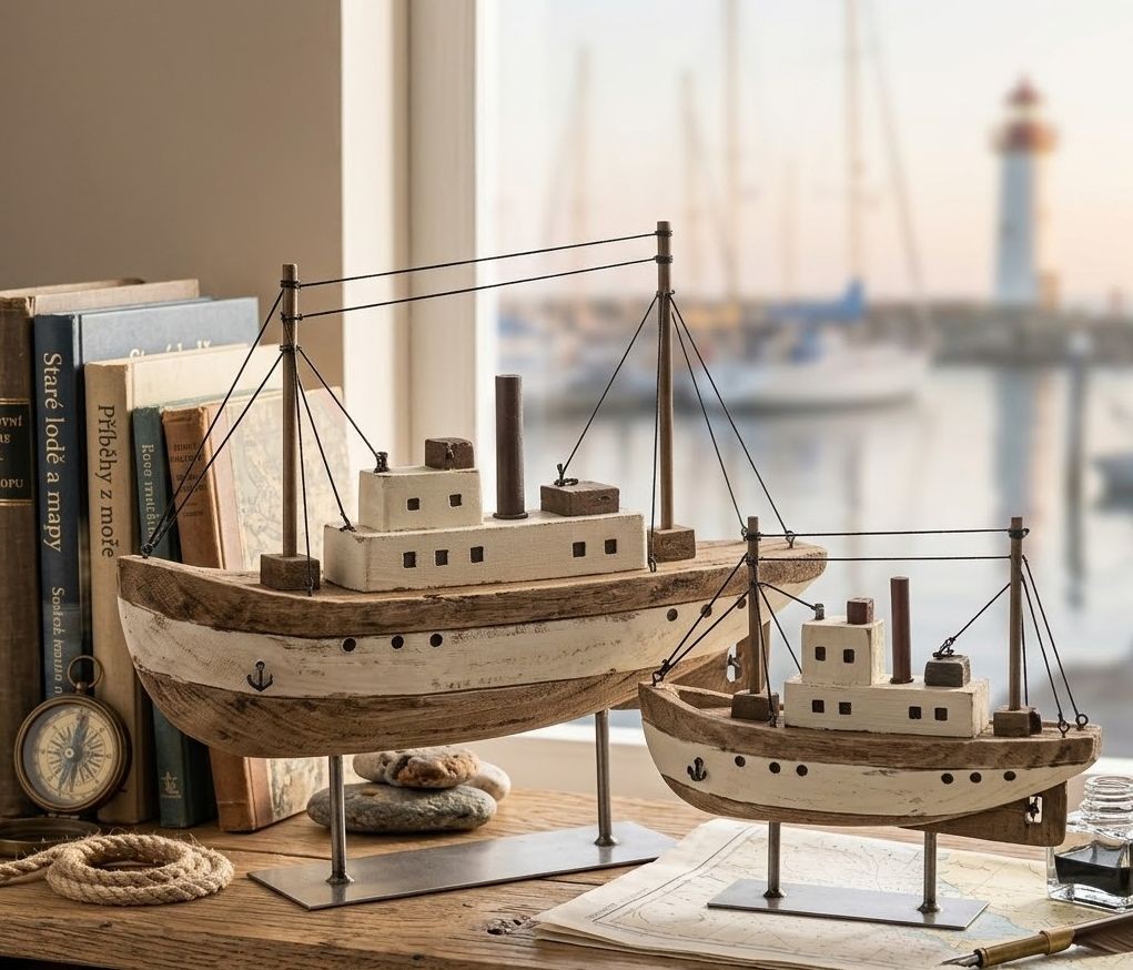 Hnědá dřevěná dekorace přírodní loďka na podstavci Boat L - 30*7*24 cm J-Line by Jolipa Hnědá dřevěná dekorace přírodní loďka na podstavci Boat L - 30*7*24 cm J-Line by Jolipa