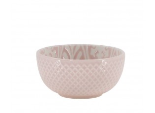 Růžová porcelánová miska s květy uvnitř Arés - Ø 7,5*3,5 cm / 100ml