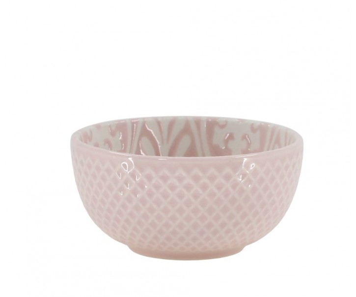 Růžová porcelánová miska s květy uvnitř Arés - Ø 7,5*3,5 cm / 100ml Chic Antique