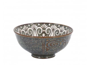 Opálová porcelánová miska s květy uvnitř Arés - Ø 12*5,5 cm / 300 ml