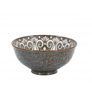Opálová porcelánová miska s květy uvnitř Arés - Ø 12*5,5 cm / 300 ml