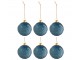 Sada 6 ks modrých vánočních ozdob Sugar Blue - Ø 8 cm J-Line by Jolipa