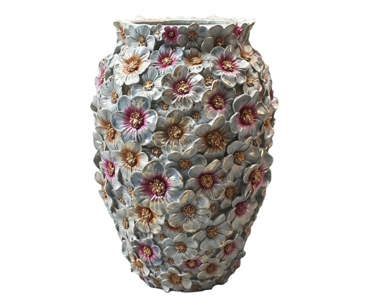 Luxusní dekorační dóza s květy Vintage Chic - Ø 18*26 cm Clayre & Eef