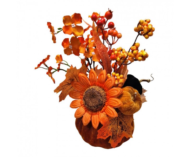 Dekorace dýně zdobená větvičkami - Ø 15*35 cm Clayre & Eef