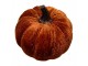 Rezavá dekorační sametová dýně Pumpkin Velvet - Ø 6 cm Clayre & Eef