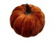 Rezavá dekorační sametová dýně Pumpkin Velvet - Ø 10 cm Clayre & Eef