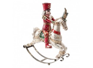 Vintage figurka Louskáček na houpoacím koníkovi - 32*10*35 cm